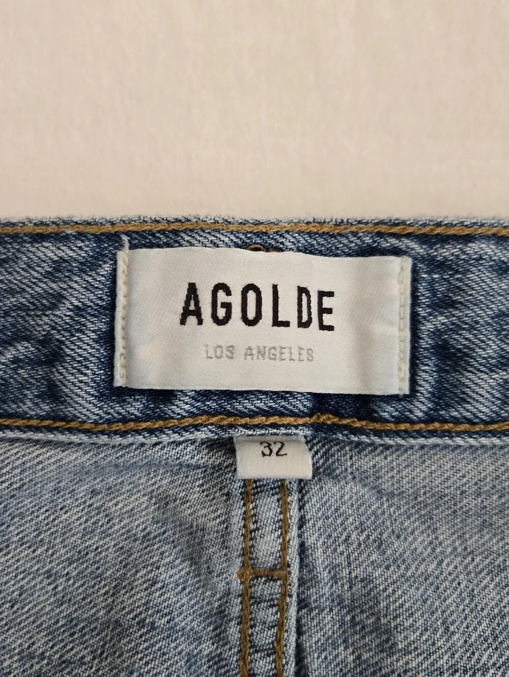 Agolde Crisscross Criss Cross Wide Leg Jeans Button Fly Blue Size 32